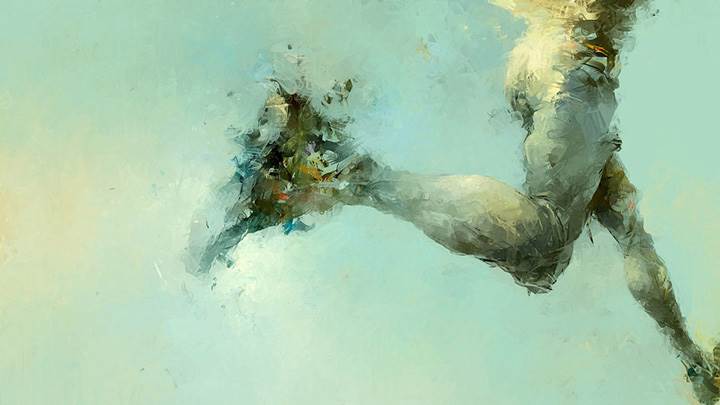 Artistic Man Running On Water